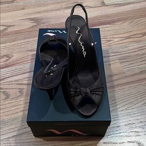 Nina Brown Slingback Heels